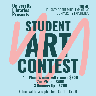 University Libraries 2023 Student Art Contest, details in page text