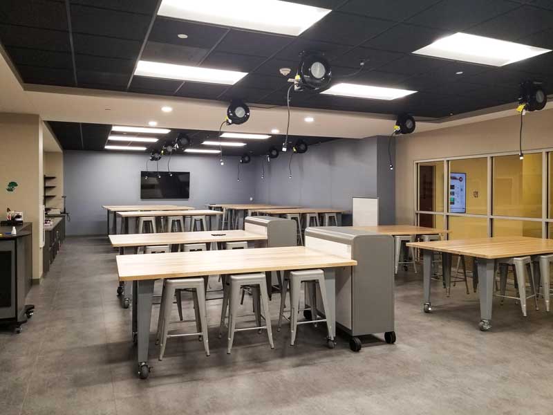Student workspace and instruction area
