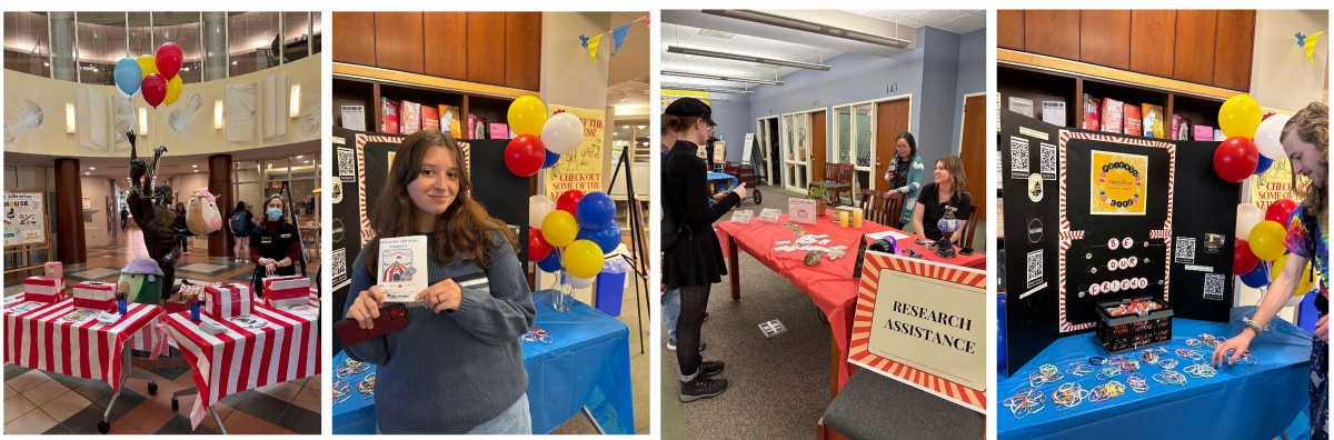 photo collage of students enjoying the Library Open House