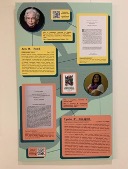 individual poster featuring one scholar and her work from Swem Library's Scholarship on Display: Linguistics project