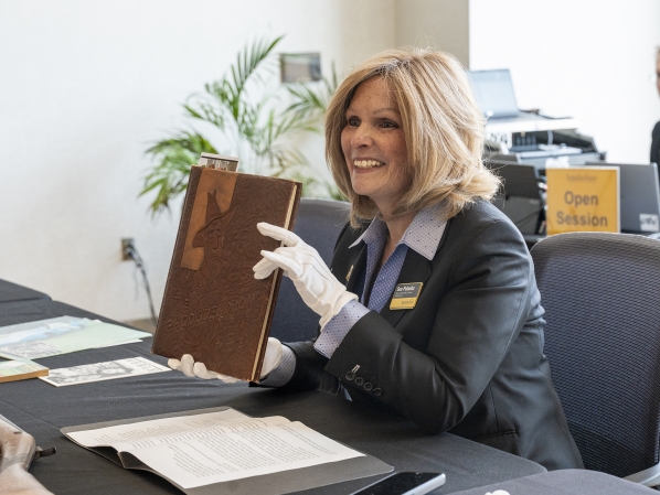 Dean Polanka with yearbook