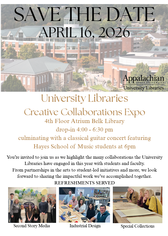 Invitation to the University Libraries Creative Collaborations Expo