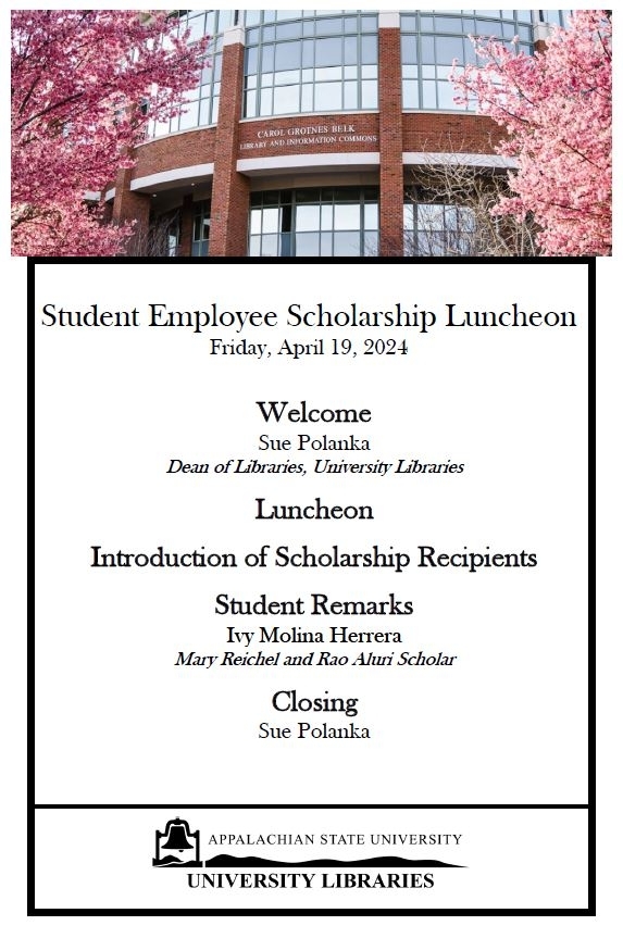 Student Employee Scholarship Luncheon on Friday, April 19, 2024