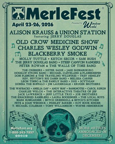 Green MerleFest Lineup Poster for 2026