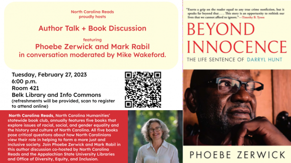 Author talk and book discussion on Beyond Innocence - Tuesday, February 27, 2024 at 6pm in Room 421