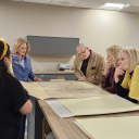Special Collections closed stacks presentation with guests and Dean Polanka