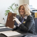 Dean Polanka with yearbook