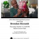 Brendan Slocumb lecture on October 3 (postponed)