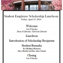 Student Employee Scholarship Luncheon on Friday, April 19, 2024