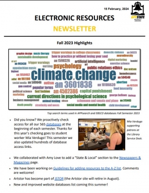 Cover of E-Resources Newsletter