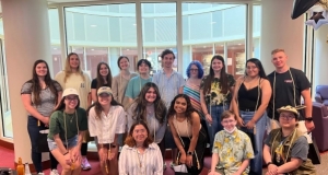 Graduating library student employees with their honor cords