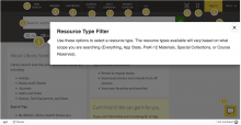 Library Search Hotspot interactive tutorial