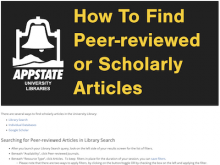 Tutorial on How to Find Scholarly or Peer-reviewed Articles