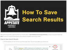 Tutorial on how to save search results