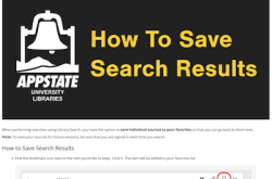 Tutorial on how to save search results