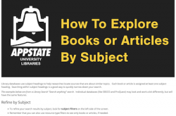 Tutorial on How to Explore Books or Articles by Subject