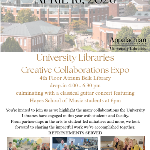 Invitation to the University Libraries Creative Collaborations Expo