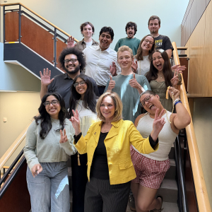 photo of Dean Sue Polanka and graduating senior library student employee