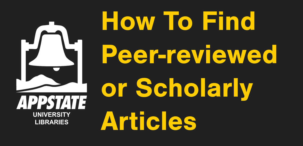 How to Find Peer-reviewed or Scholarly Articles header image