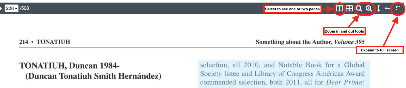 Something about the author article viewing options