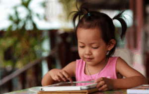 Preschooler with a tablet
