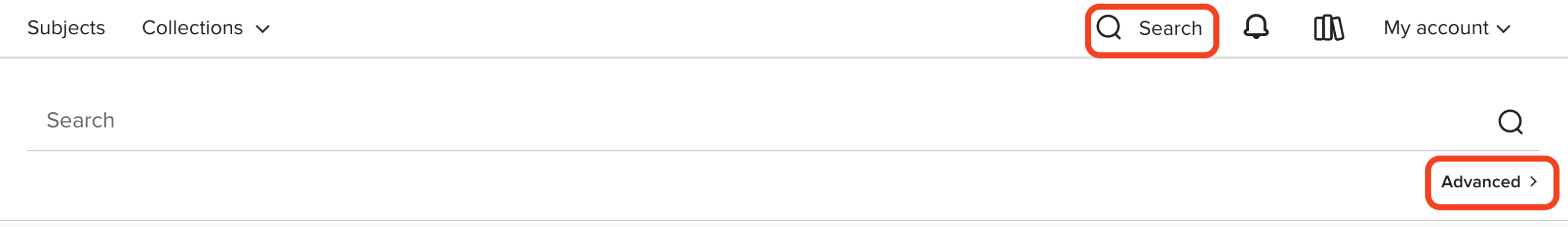 howtos-overdrive-adv1 The Advanced Search option comes after the basic search box.