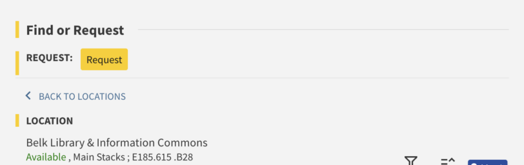 The Request option appears just before the item location.
