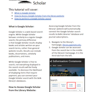 Google Scholar tutorial (PDF)