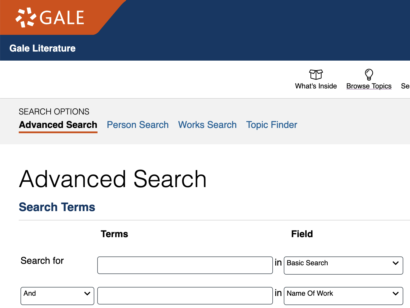 Finding Resources Using Gale Literary Sources