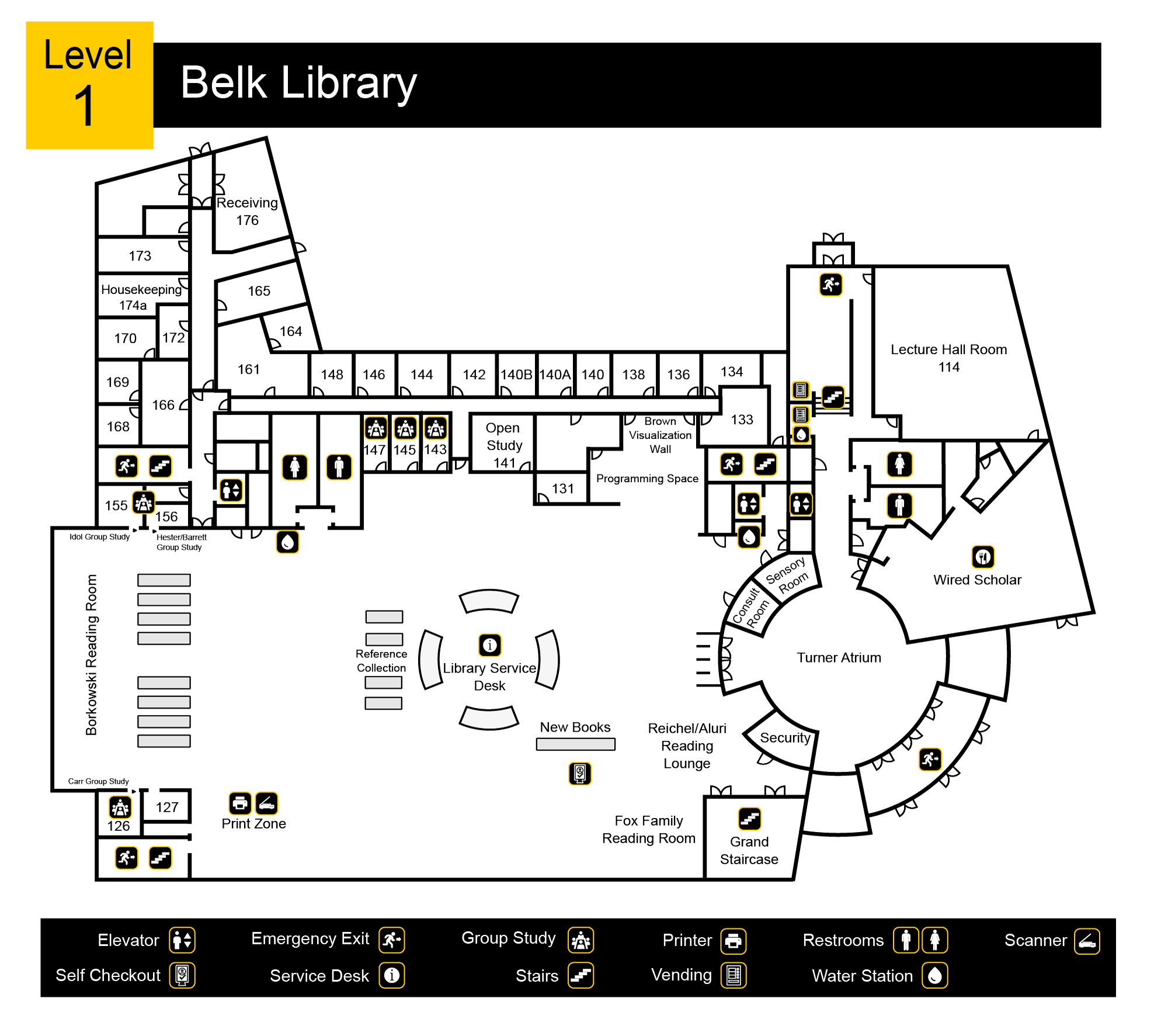 First floor plan, details follow in text