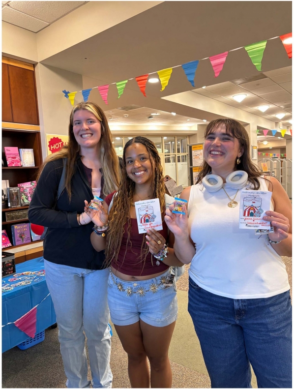 Students participating in the Library Open House