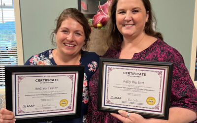 Kelly Burkett and Andrea Stevens complete the Crest Summit Series Leadership Development Program