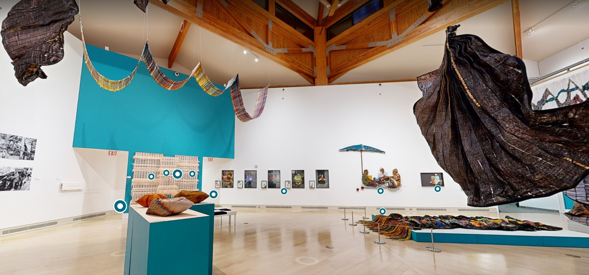 A still photo showing Kevin Freeman’s 3D scan of Threading: Contemporary Art of Thailand at the Turchin Center
